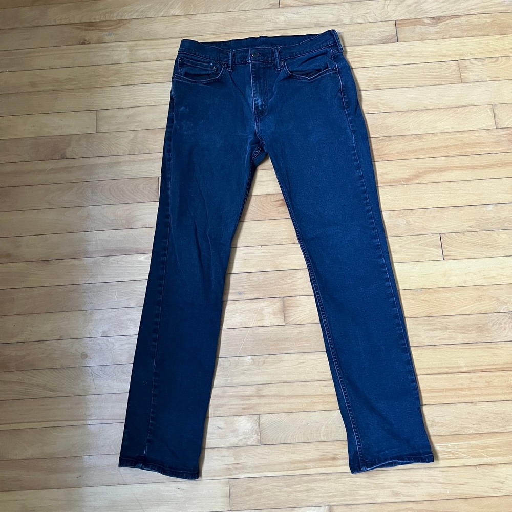 Levis Mens Dark Wash Indigo Straight Leg Denim Jeans 34x34 Regular Fit